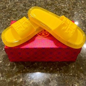 Tory Burch buckle bubble jelly slide sandals